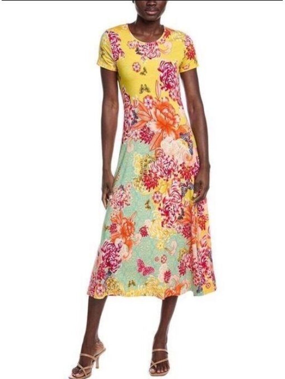 Johnny Was Janie Favorite Charlie Floral Butterfly Maxi Dress M